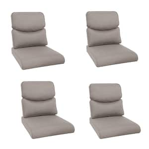 Modern 22 in. x 25 in. 8-Piece Deep Seating Outdoor Lounge Chair Cushion Set in Gray with Crescent-Shaped Design