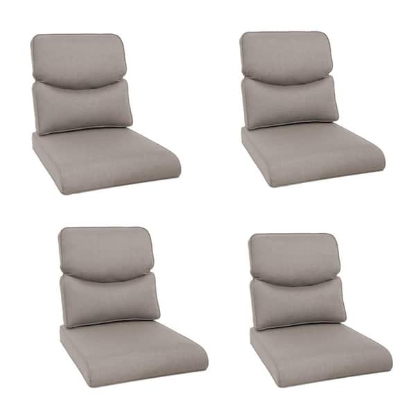 Modern 22 in. x 25 in. 8-Piece Deep Seating Outdoor Lounge Chair Cushion Set in Gray with Crescent-Shaped Design