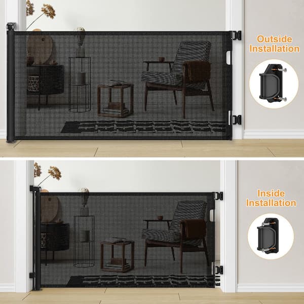Retractable Pet and Baby Gate, 33 in. Tall Mesh Baby Gate, Extends up to 120 in. Wide Retractable Gate