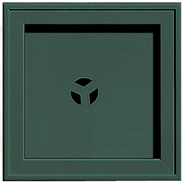 Builders Edge 7.75 in. x 7.75 in. #028 Forest Green Recessed Square Universal Mounting Block
