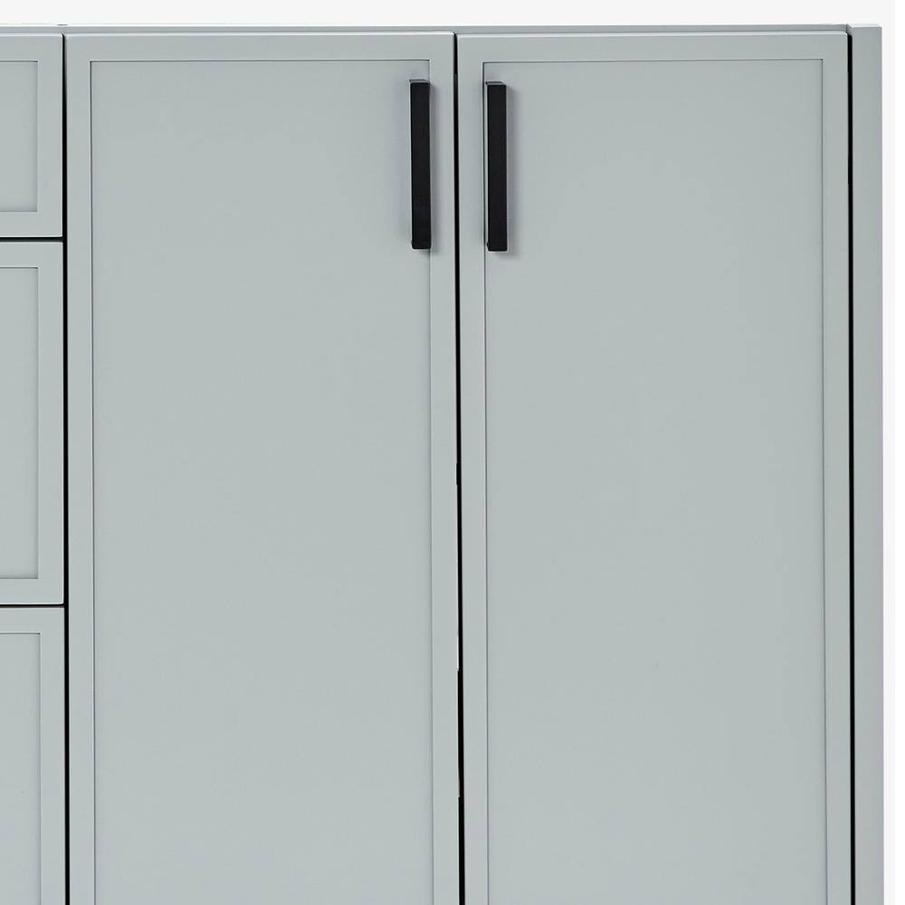 Gray Double Sink Bathroom Vanity with Quartz Top