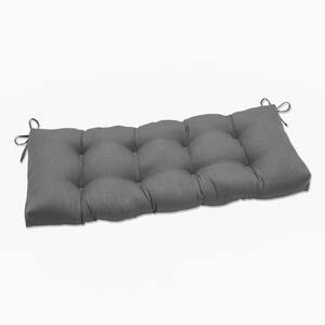 Solid Rectangular Outdoor Bench Cushion in Gray