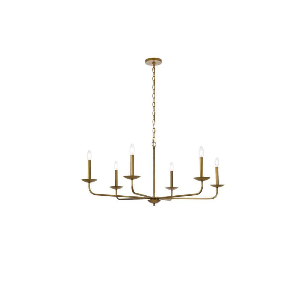 Home Living 60-Watt 6-Light Pendant Light with No Shade, No Bulbs Included