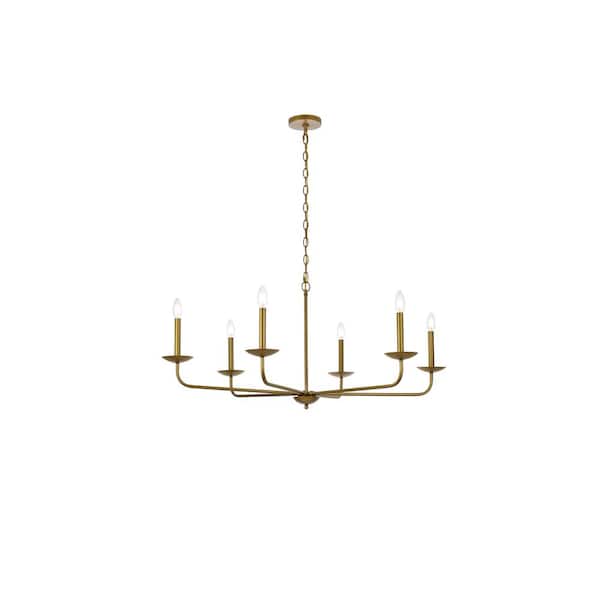 Unbranded Home Living 60-Watt 6-Light Pendant Light with No Shade, No Bulbs Included