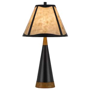 29 .5" Height Dark Bronze Metal Table Lamp with Wood Accents