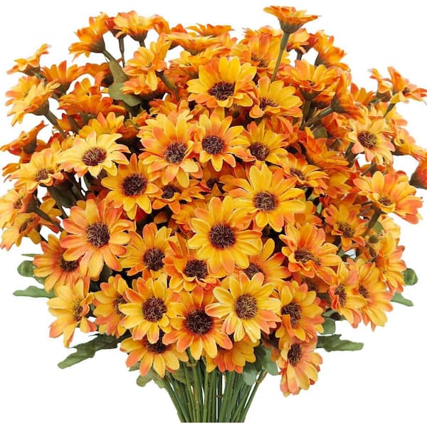 Unbranded 12.6 in. Yellow Artificial Fall Mum Flowers
