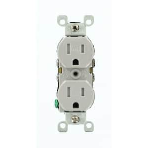 15-Amp Weather And Tamper Resistant Duplex Outlet, Gray