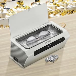 Ultrasonic Jewelry Cleaner 500 ML Ultrasound Cleaner with 4 Digital Timer and SUS 304 Tank for Jewelry Watches, White