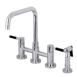 Concord 2-Handle Bridge Kitchen Faucet with Side Sprayer in Polished Chrome