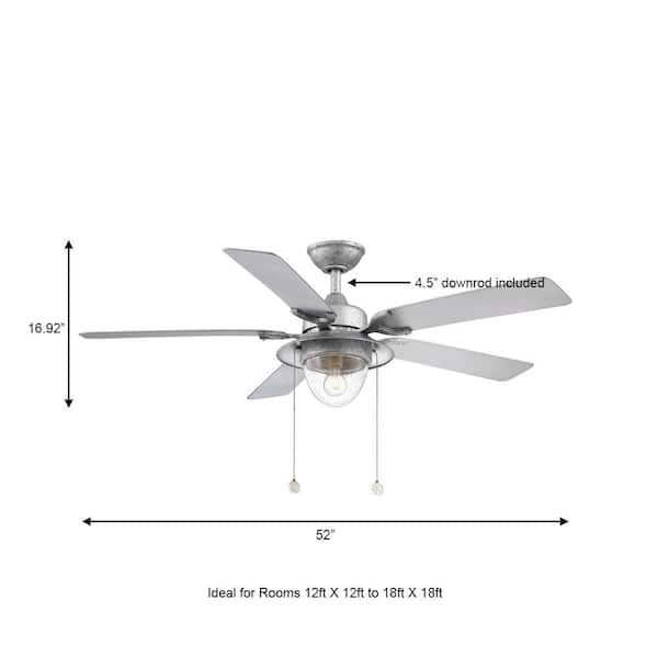 Led Outdoor Galvanized Ceiling Fan, Outdoor Wet Ceiling Fans With Lights