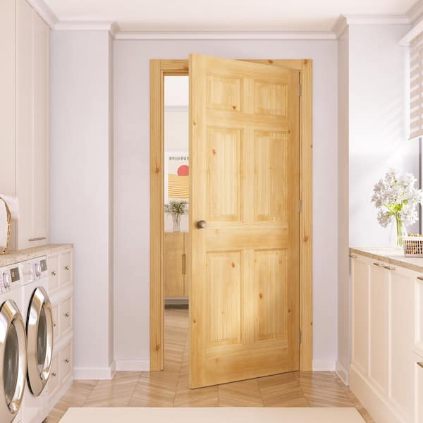 eightdoors 32 in. X 80 in. X 1-3/8 in. 6-Panel Unfinished Knotty