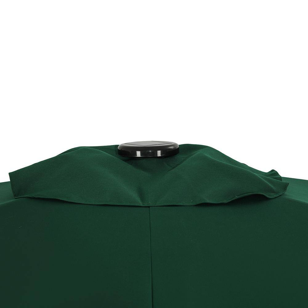 Nassau 10' x 6.5' Green Aluminum Patio Umbrella with LED Lights
