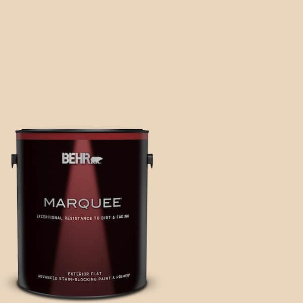 BEHR MARQUEE 1 gal. #N280-2 Writers Parchment Flat Exterior Paint & Primer