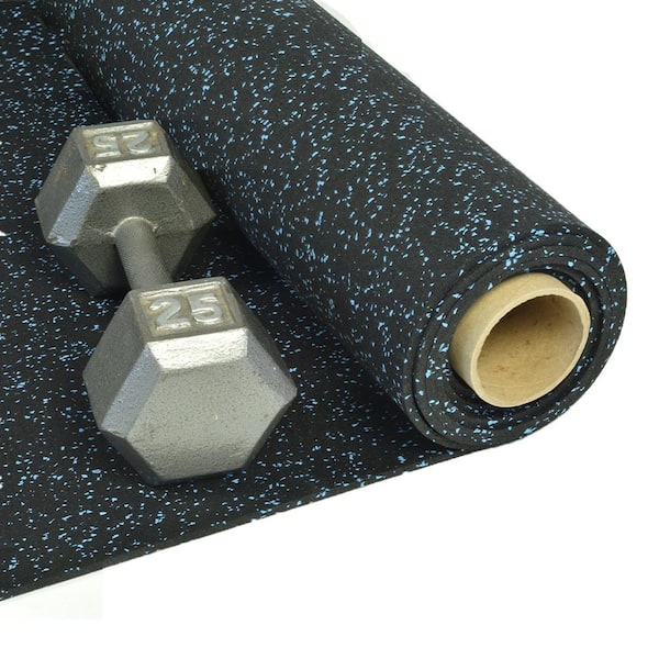 Greatmats Rubber Flooring Rolls Geneva | 10% Color | 4 ft Wide x 3/8 inch | Home Gym Flooring Roll | Fitness Flooring | Texture: Smooth | Color: Variety
