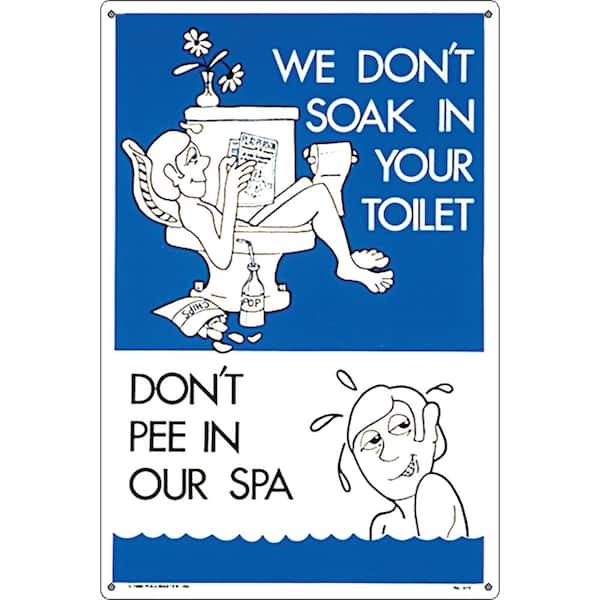 Poolmaster Residential or Commercial Swimming Pool and Spa Signs, Don't Pee in Our Spa