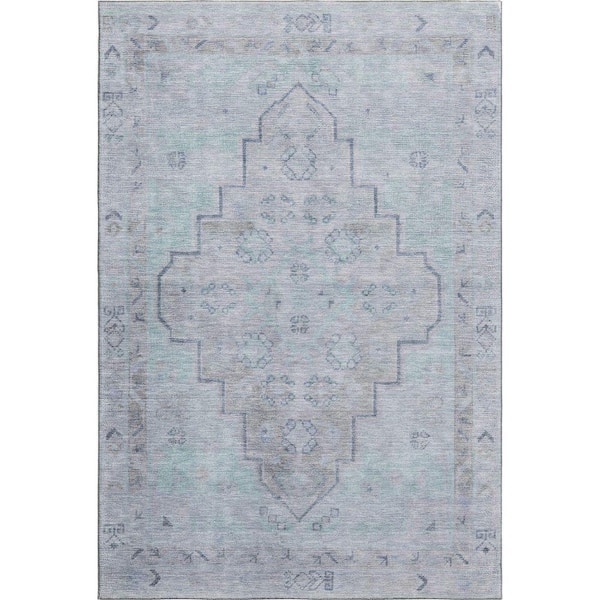 Mayfield Premium Machine Washable Abstract AMF1918 Gray 10 ft. x 14 ft. Area Rug