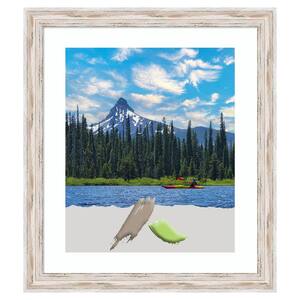 Alexandria White Wash Narrow Wood Picture Frame Opening Size 20 x 24 in. Matted to 16 x 20 in.