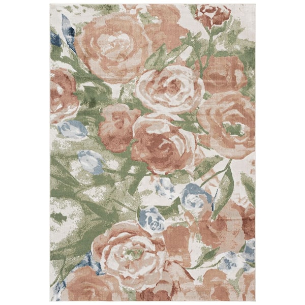Utopia 7 ft. x 10 ft. Ivory/Multi Floral UTA814A Area Rug