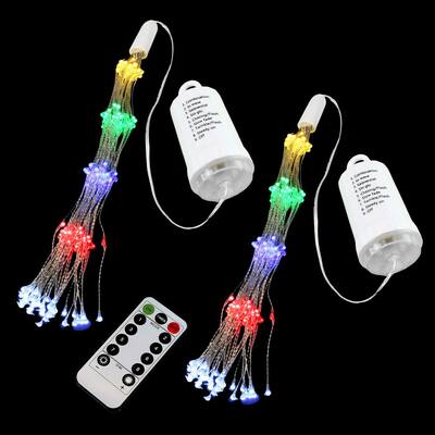200-Light Bulbs Multi-Color LED Battery Operated Lights with Remote Control (Set of 2)
