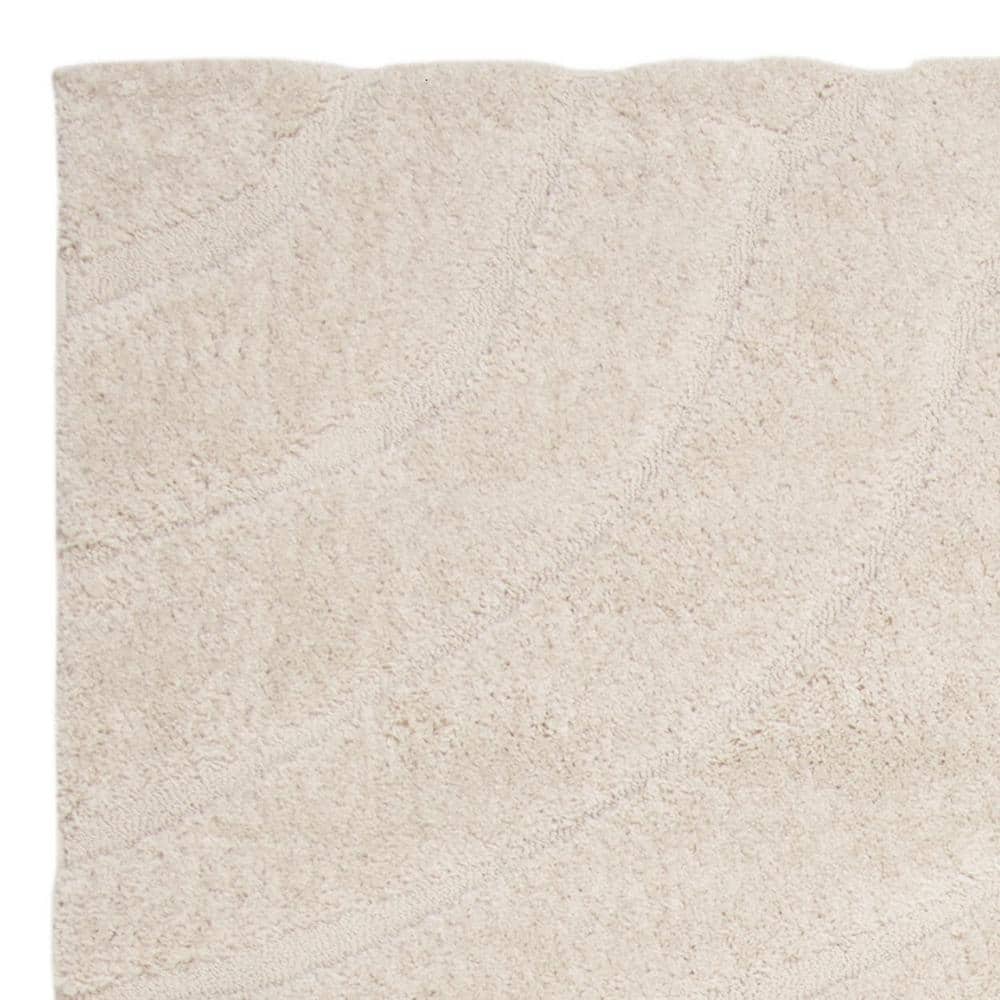 Cream 8' x 10' Synthetic Shag Area Rug