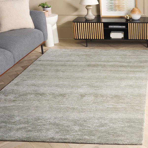 Soho 4 ft. x 6 ft. Green Distressed Striped Area Rug