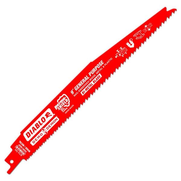 DIABLO 9 in. 8/14 TPI Demo Demon Bi-Metal Reciprocating Saw Blade for General Purpose Cutting