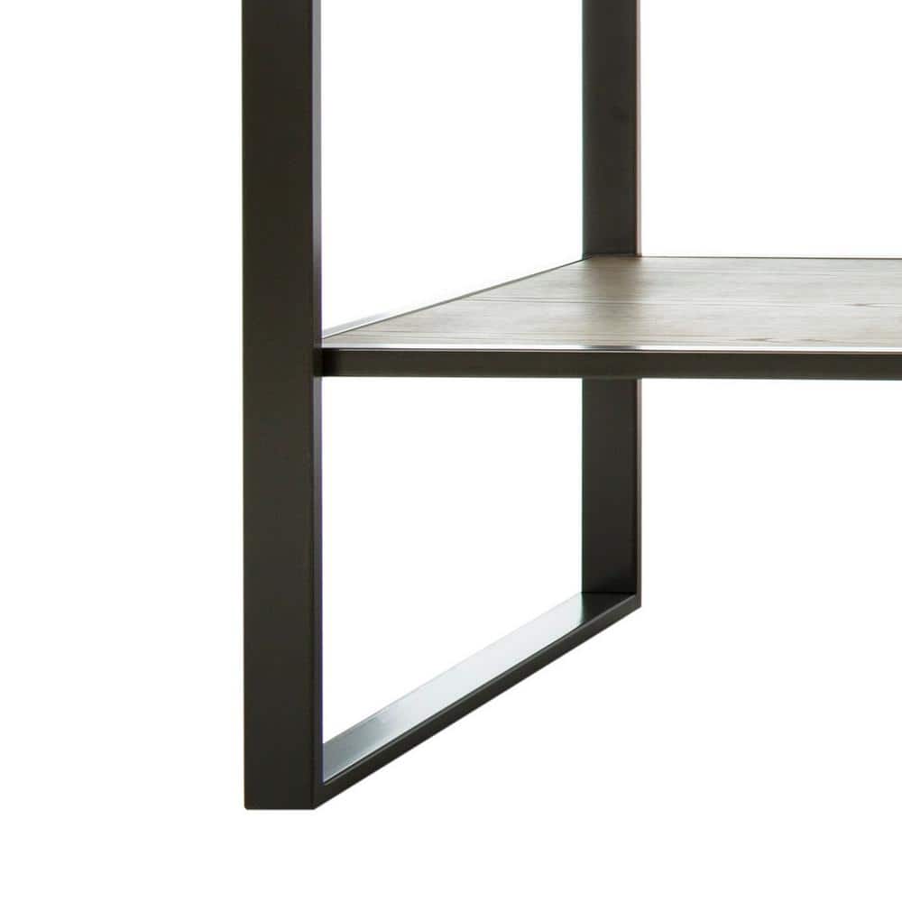 Skylar 4-Tier Gun Metal and Rustic Oak Etagere