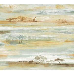 45 sq ft Savanna Sunset Beige Peel and Stick Non-woven Wallpaper