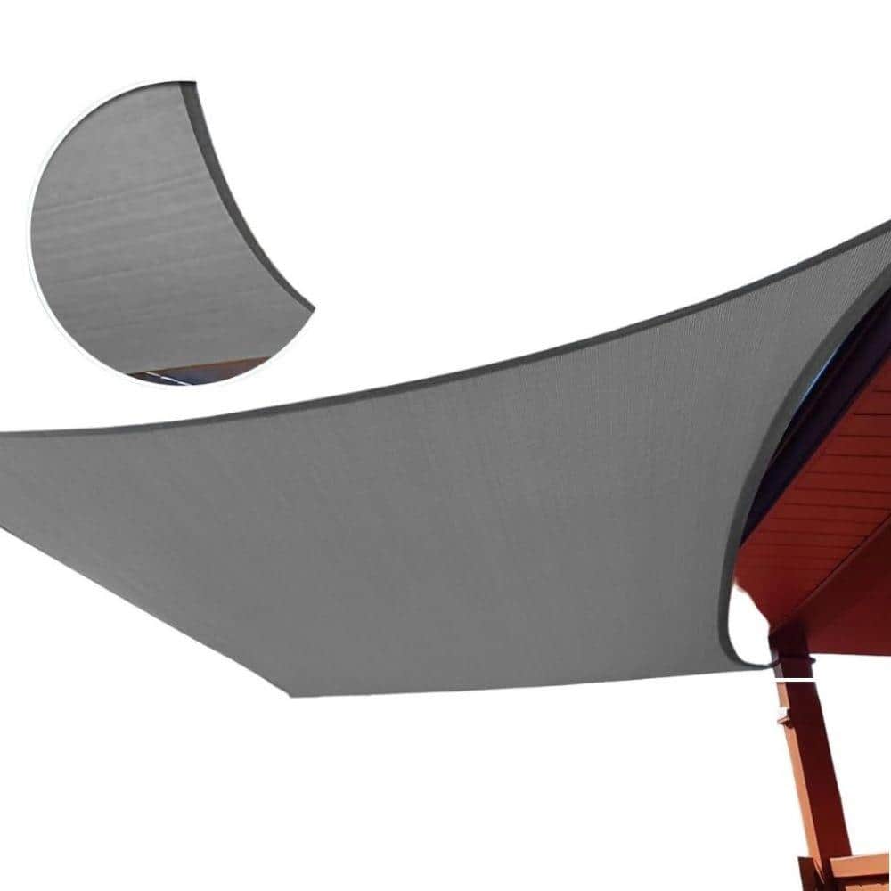 ITOPFOX 10 ft. x 13 ft. Dark Gray Curved Rectangular HeavyDuty Permeable 185 GSM Shade Sail
