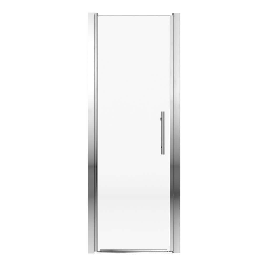 26 in. W x 68 in. H Framed Pivot Shower Door in Chrome Finish with 6mm Tempered Glass and Thick Aluminum Alloy Frame price history on PriceWatchPro