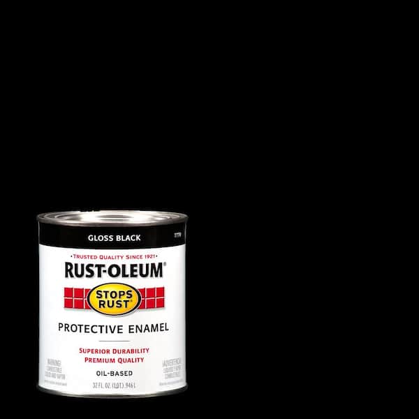 Rust-Oleum Stops Rust 1 qt. Protective Enamel Gloss Black Interior/Exterior Paint
