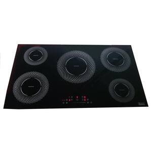 36 in. Ceramic Electric Induction Modular Cooktop in Black with 5-Elements and Child Lock
