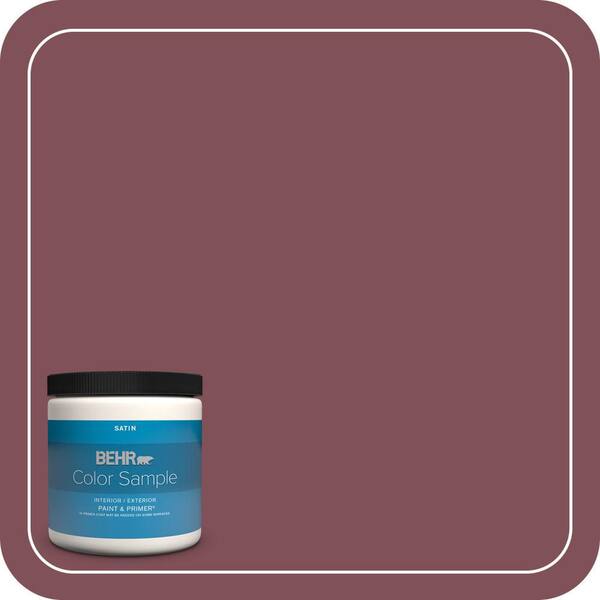 BEHR PREMIUM PLUS 8 oz. Home Decorators Collection #HDC-CL-02 Fine Burgundy Satin Enamel Interior/Exterior Paint & Primer Color Sample