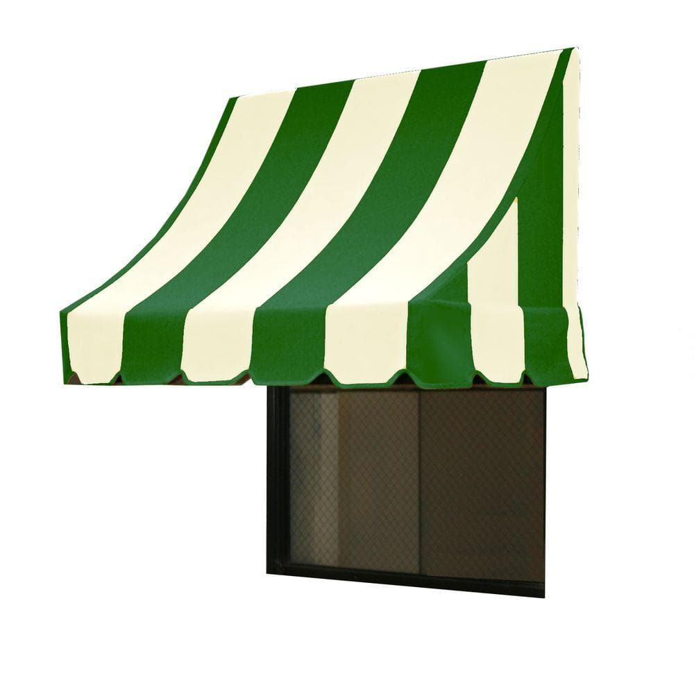 10.38 ft. Nantucket Fixed Awning 124.5 in. W x 44 in. H x 36 in. D Acrylic Fabric in Forest/White Stripe price history on PriceWatchPro