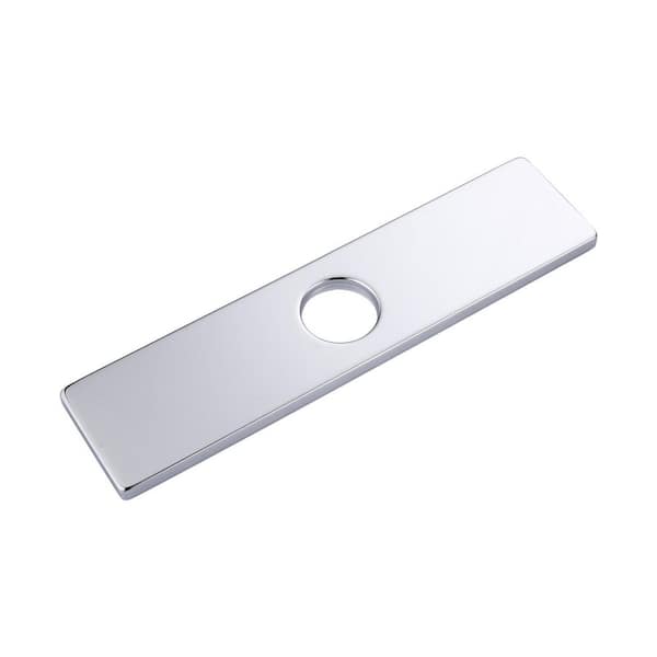 10 in. x 2.46 in. x 0.33 in. Stainless Steel Kitchen Sink Faucet Hole Cover Deck Plate Escutcheon in Polished Chrome