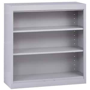 Welded 36 in. Tall Dove Gray Metal Standard Bookcase