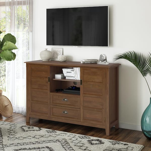 Simpli Home Burlington Solid Wood 54 in. Wide Transitional TV