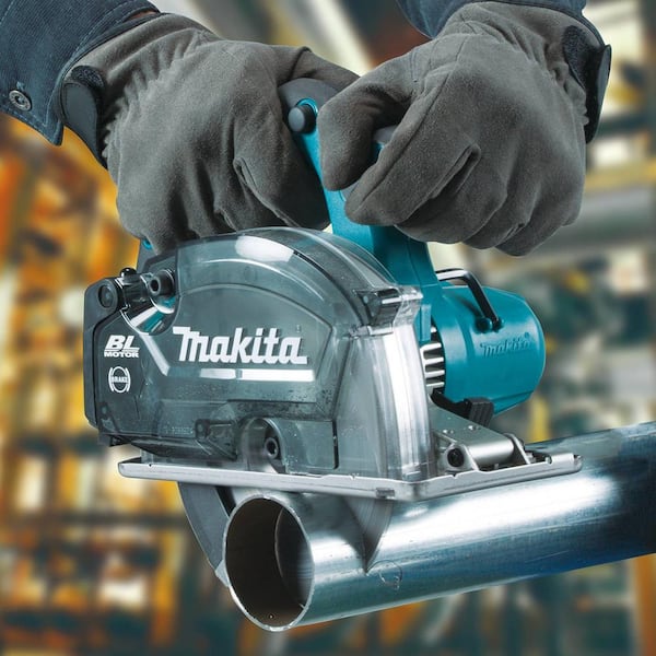 Makita 18V LXT Lithium-Ion Brushless Cordless 5-7/8 in. Metal Cutting Saw  with Electric Brake and Chip Collector Tool-Only XSC04Z The Home Depot