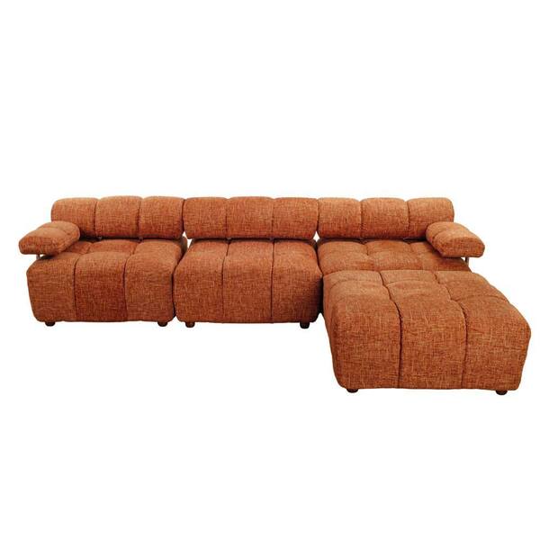 Art Leon Stylofa 100.8 in. Width Straight Arm 4-Piece Fabric