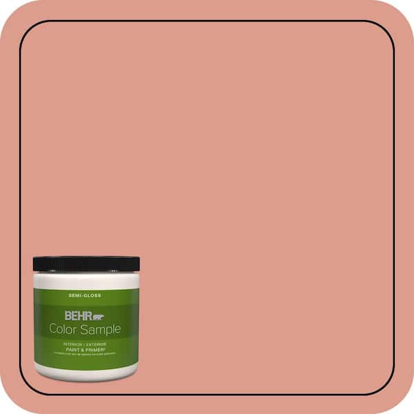 BEHR PREMIUM PLUS 8 oz. #210D-4 Medium Terracotta Semi-Gloss Interior/Exterior Paint & Primer Color Sample