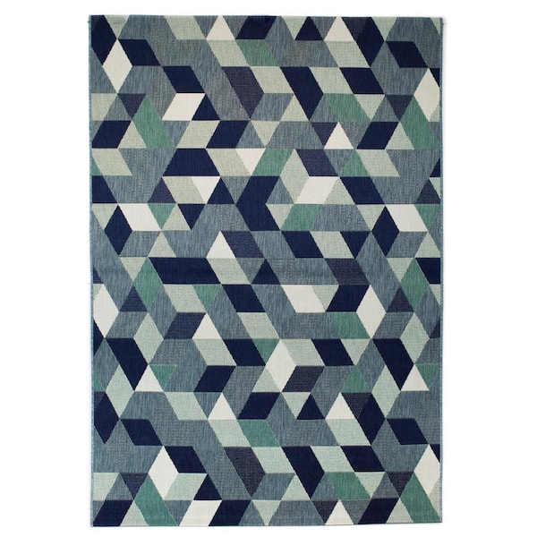 Felix Blue 8 ft. x 10 ft. Indoor/Outdoor Area Rug