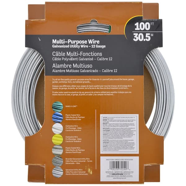 Hillman 100 ft. 150 lb. 12-Gauge Galvanized Wire 122339 - The Home Depot