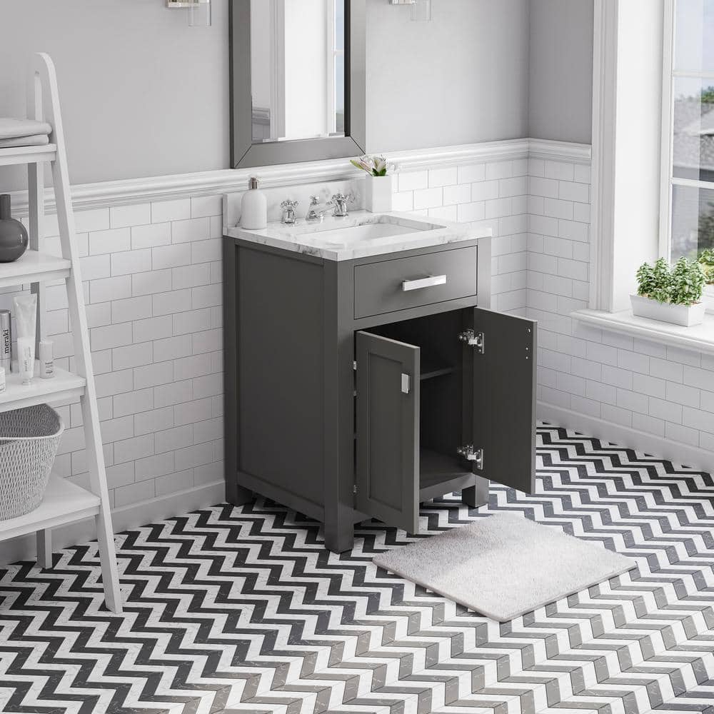 Madison 24" Cashmere Grey Marble Top Single Sink Vanity