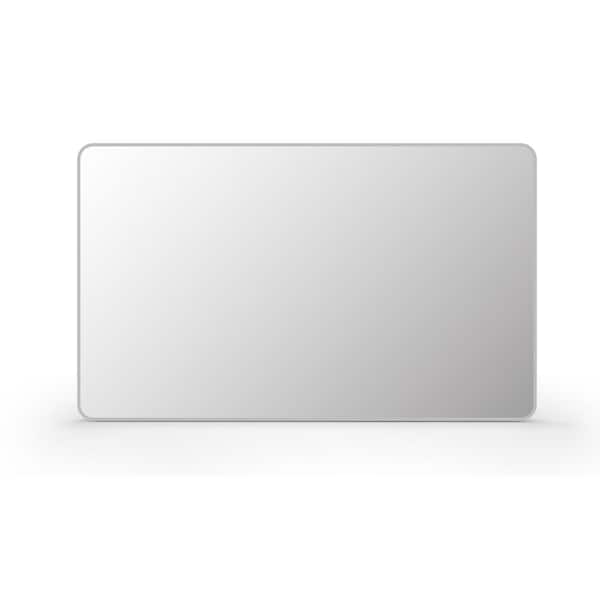 WELLFOR 60 in. W x 36 in. H Rectangle Aluminum Alloy Framed Wall Bathroom Vanity Mirror in Gun Gray