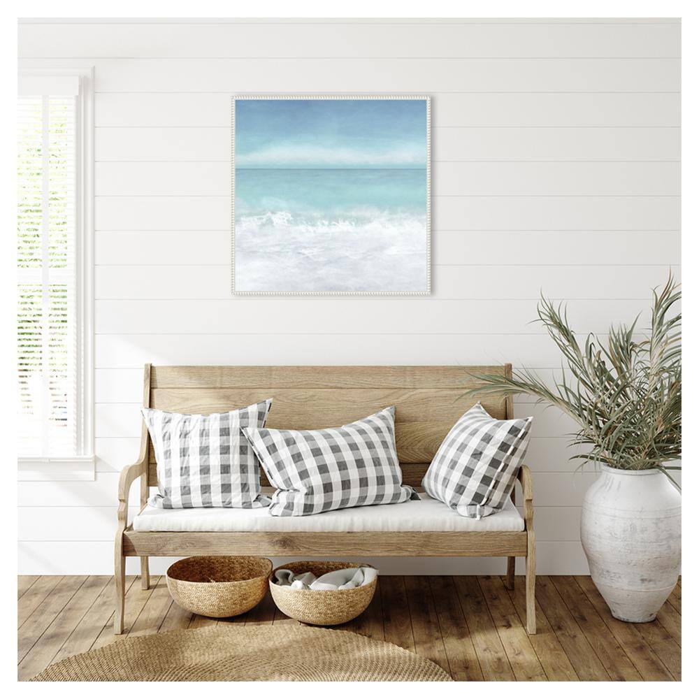 Tranquil Ocean Waves Beach II White Framed Canvas Print