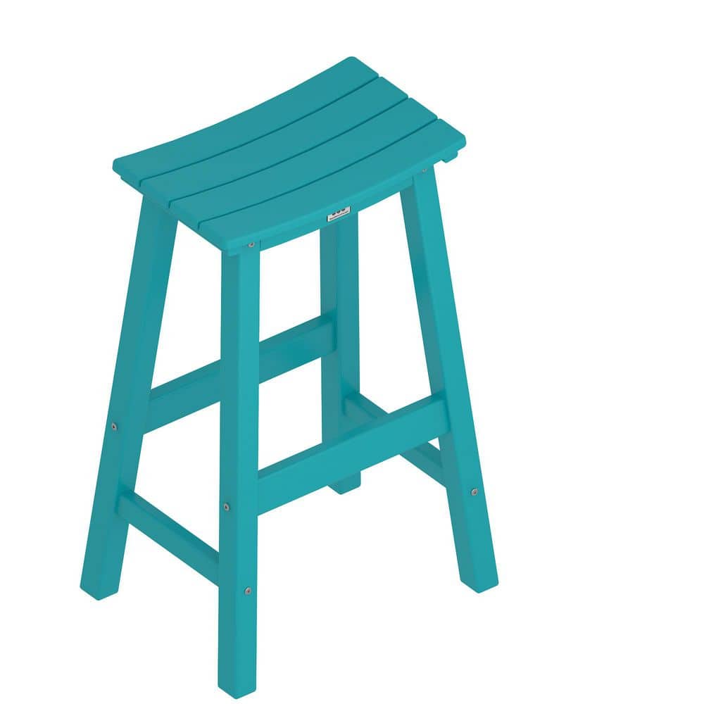 NewTechWood HDPE Plastic Outdoor Bar Stool in Seafoam BRS01-30
