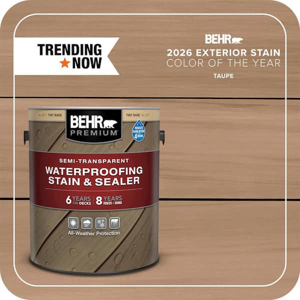 1 gal. #ST-153 Taupe Semi-Transparent Waterproofing Exterior Wood Stain and Sealer