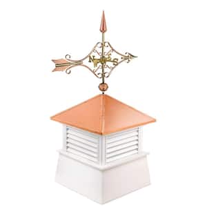 Manchester 26 in. x 26 in. x 54 in. Vinyl Cupola with Cottage Victorian Arrow