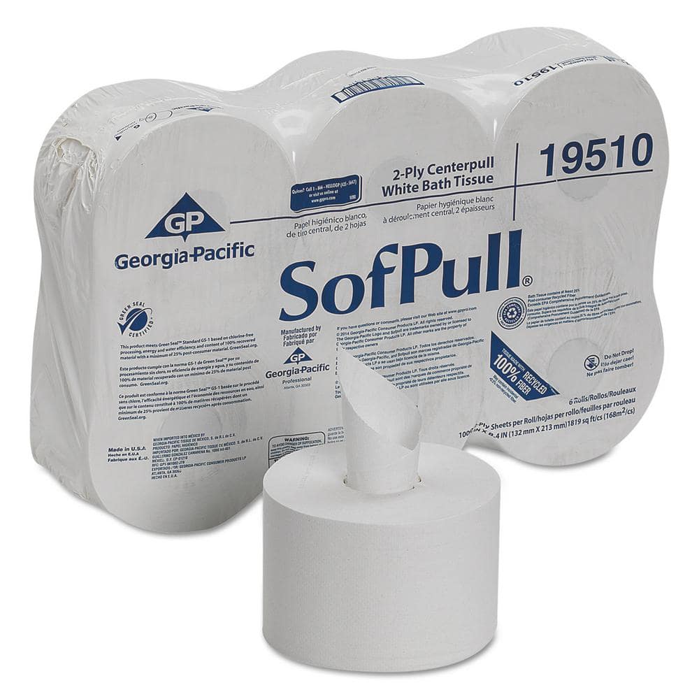 High Capacity Center Pull White Septic Safe 2-Ply Toilet Paper (1000-Sheets