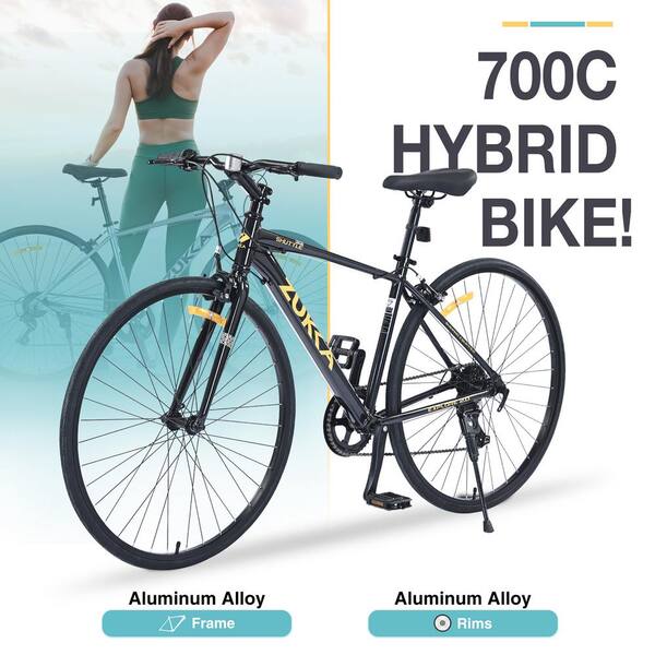 Tenleaf 27.5 in. Black Adult Shimano 7 Speed Hybrid Bike